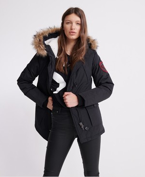 Superdry Everest Parka Női Kabát Fekete | ZMYKJ5481